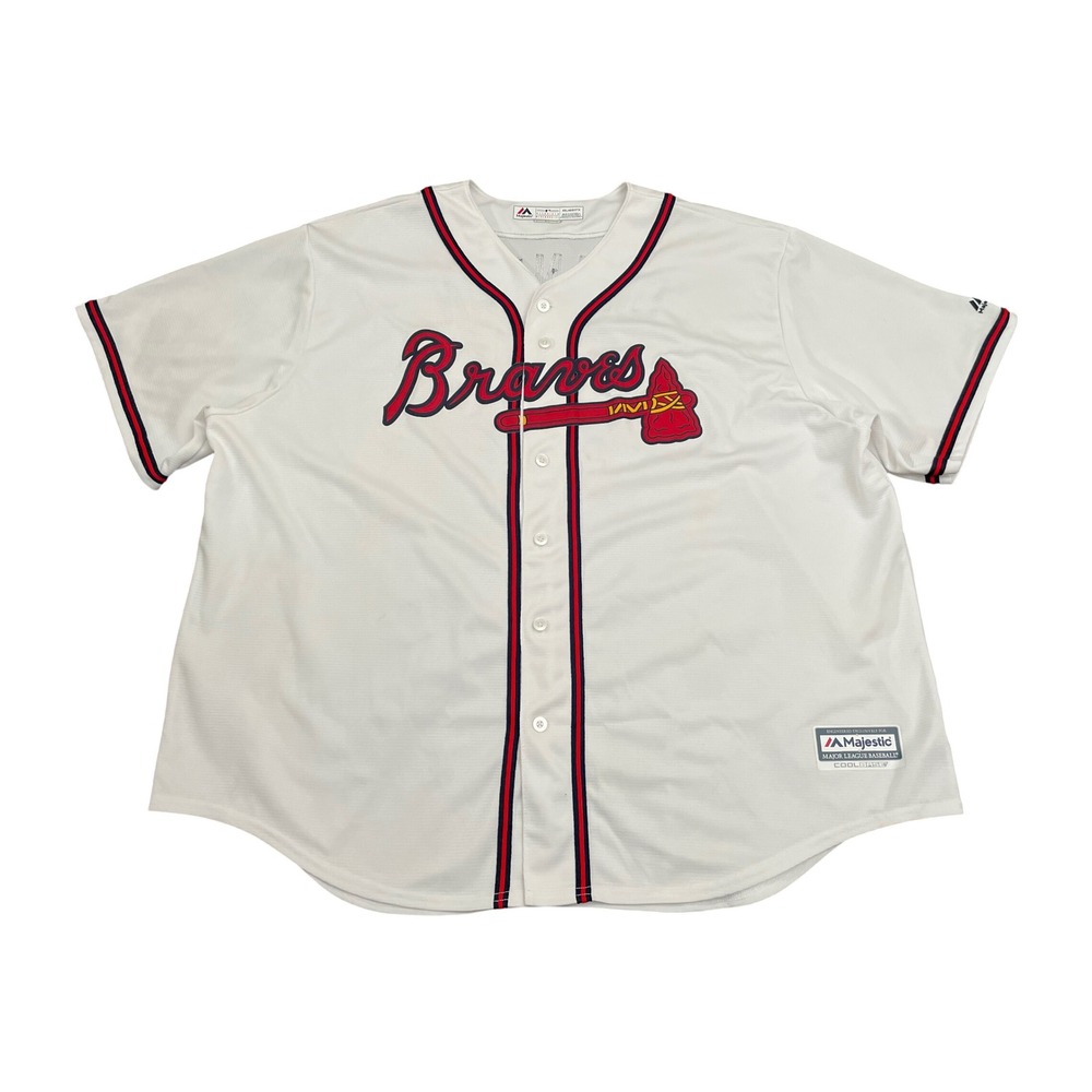 Atlanta Braves Dansby Swanson Majestic Jersey 4X White Stitched MLB Big & Tall